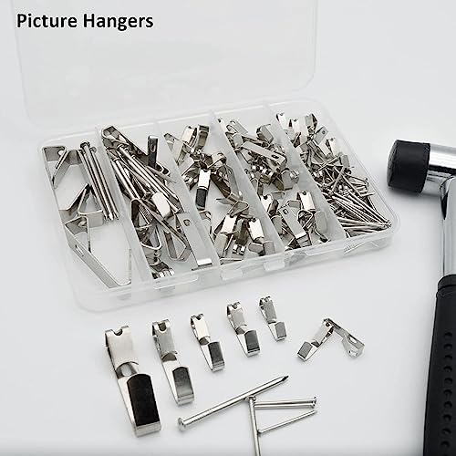 Image of 136 PCS Heavy Duty Wall Hanger Hanging Photo Wall Hardware Kits Picture Hanging Frame Hooks Metal