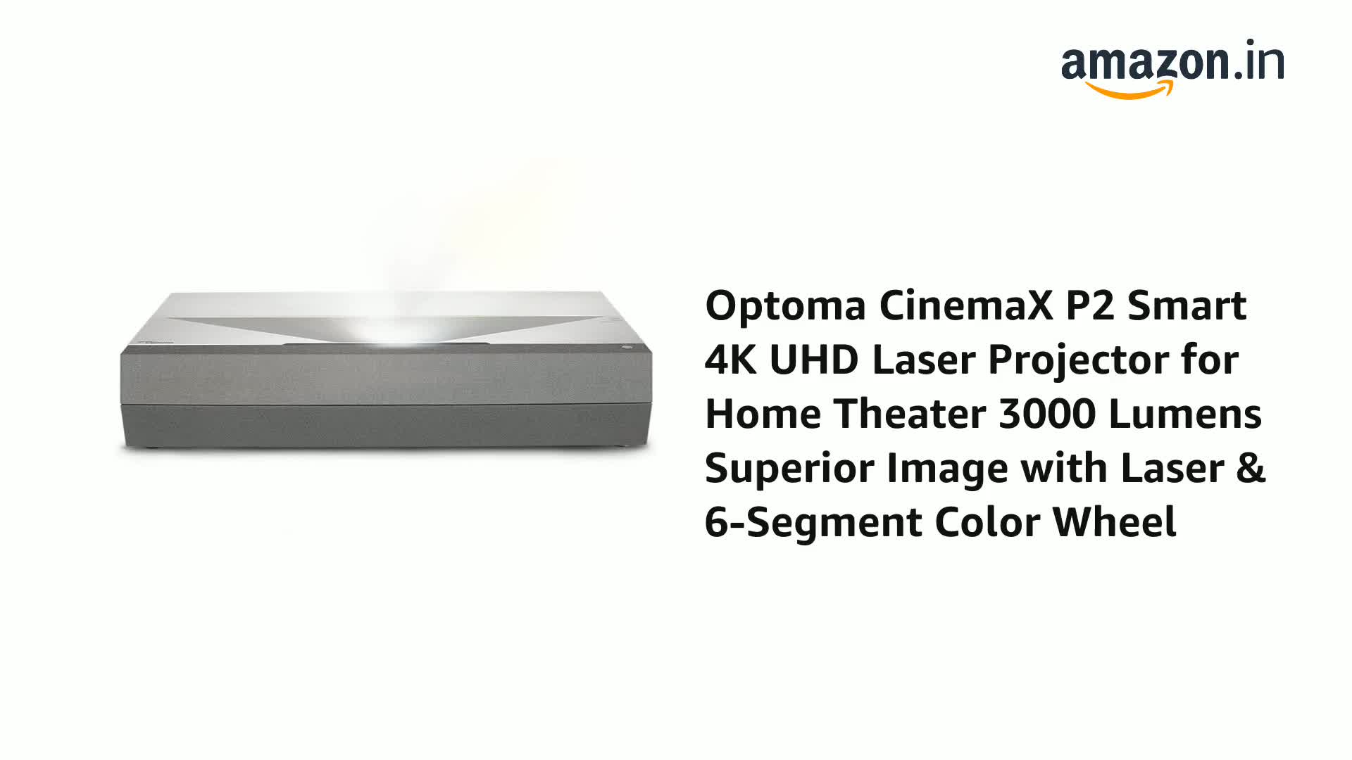 Optoma CinemaX P2 Smart 4K UHD Laser Projector for Home