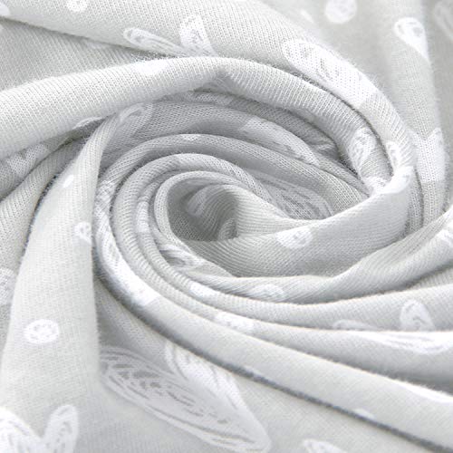 Moses Basket Sheets Fitted,100% Jersey Knit Cotton Bassinet Sheets(70x32cm) 2 Pack, Breathable and Heavenly Soft, Grey Hearts and White Stars Print for Baby