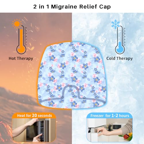 Image of my novel things Migraine Relief Cap, Gel Cooling Eye Mask, Cooling Gel Relief 2 Pack Set, Headache Relief with Hot /Cold Gel, Instant Headache Relief, Reusable Gel Eye Mask Ice Pack for Stress Relief