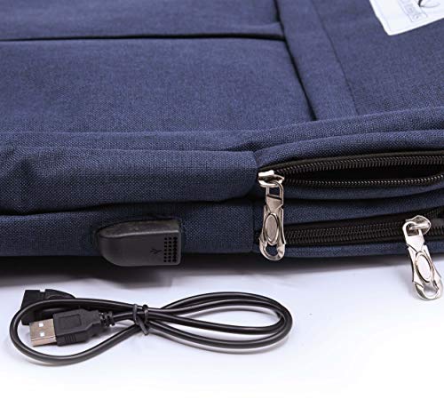Image of TIED RIBBONS 20 LTR Slim Laptop Bag Backpack with 3 Compartment and USB Charging Point(Blue)-Fits up to 15.6-inch Laptop