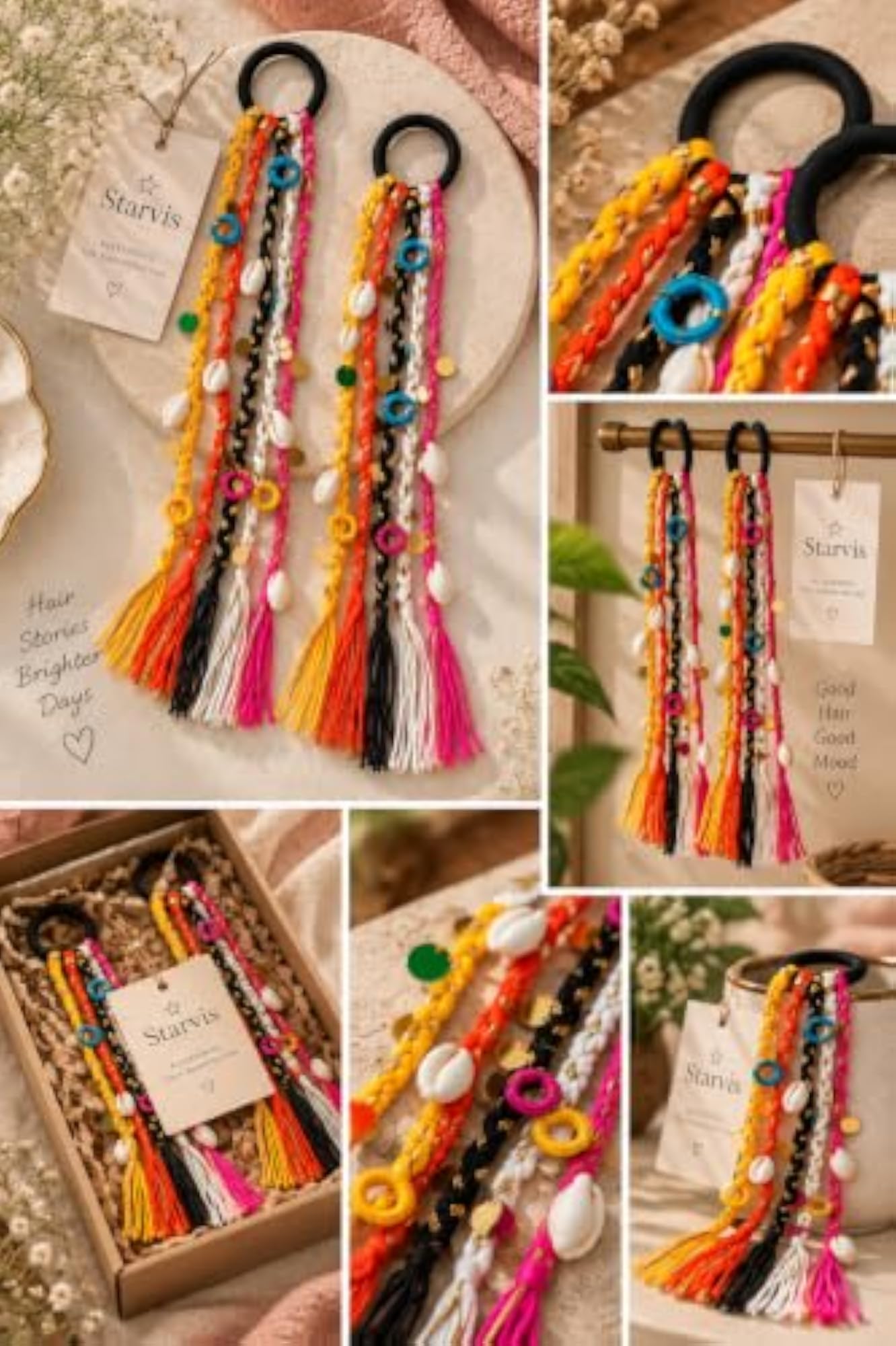 Women's Multicolour Braids Hair Extension for Navratri