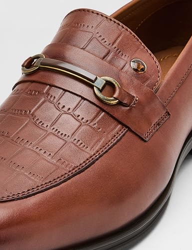 Image of Louis Philippe Men Premium Leather Breathable Lining Material Anti Slip with Heel TPR Sole Formal Slip-on Shoes