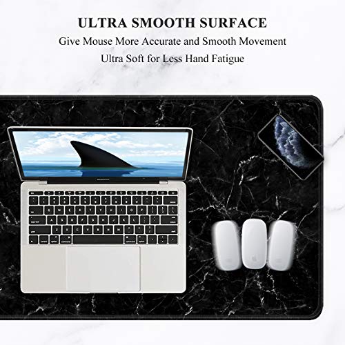 Image of Auhoahsil Large Mouse Pad, Full Desk XXL Extended Gaming Mouse Pad 35 inch X 15 inch, Waterproof Desk Mat with Stitched Edges, Non-Slip Laptop Computer Keyboard Mousepad for Office and Home, Marble Design