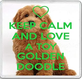 Keep Calm and Love a Toy Golden Doodle - Large Square Acrylic Coaster
