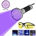 Produktbild 100 LEDs UV Schwarzlicht Taschenlampe mit UV-Schutzbrille Ultraviolett Handlampe Heimtierurindetektoren für eingetrocknete Urin- Flecken der Hunde Katzen und Nagetiere