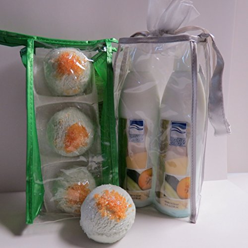 Bubble Bath Truffles: Cucumber/Melon 3 Pack Bath Truffles, 2 Pack 8 oz Cucumber/Melon Hand and Body Massage Lotion by Dead Sea Spa Care, Bubble Bath, Bubble Truffles, Bath Bombs