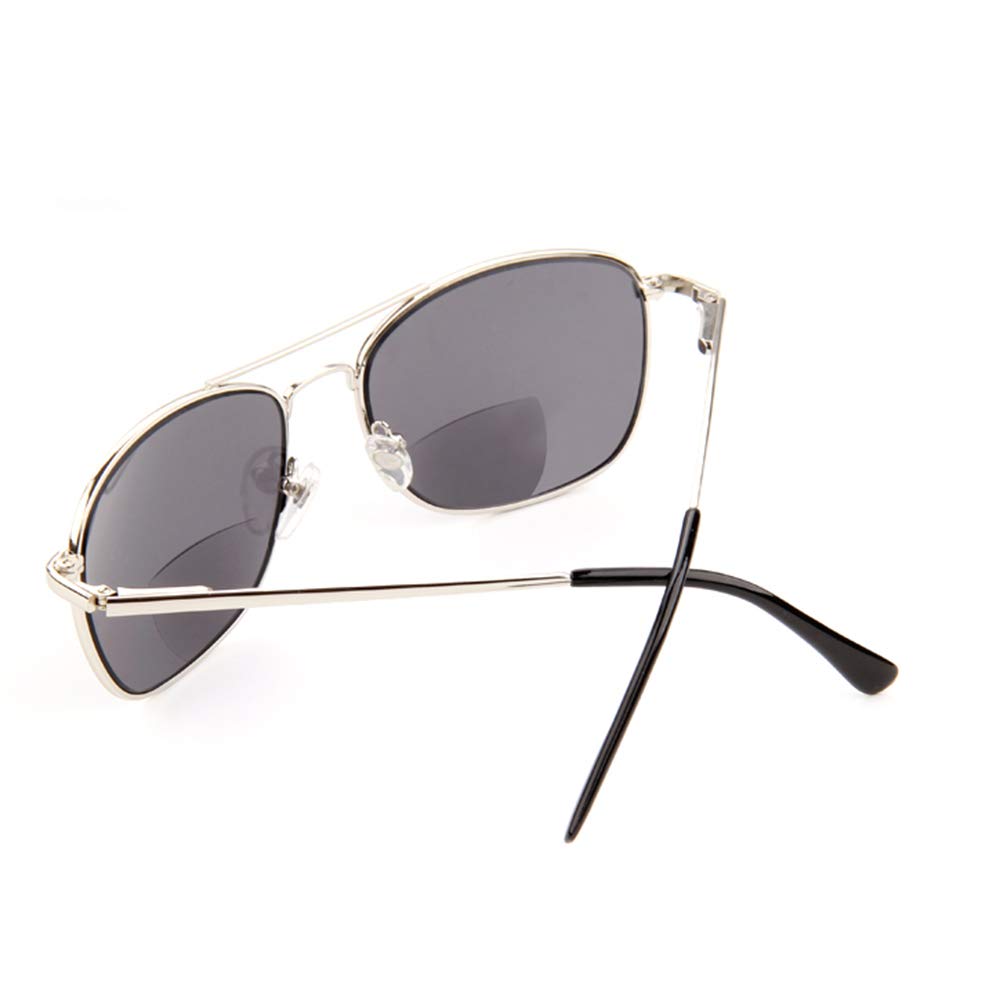 MANG Bifokal Lesebrille Lesehilfe Retro Pilotenbrille Gleitsichtbrille Mit Sehstärke Sehhilfe Grau Linse Brille Unisex Sonnenbrille Computerbrille