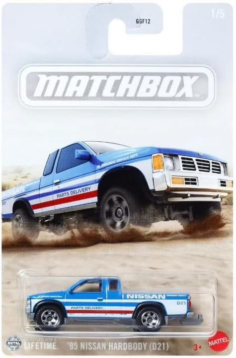 Matchbox '95 Nissan Hardbody Pickup Truck (D21) [Blue] 1/5, 1:64 Scale Diecast Toy Vehicle