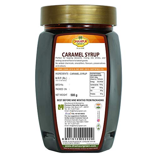 Image of Dhampure Speciality Caramel Syrup, 500G | For Bake Cake Coffee Popcorn Milkshake Frappe | Making & Baking (Pack of 3)