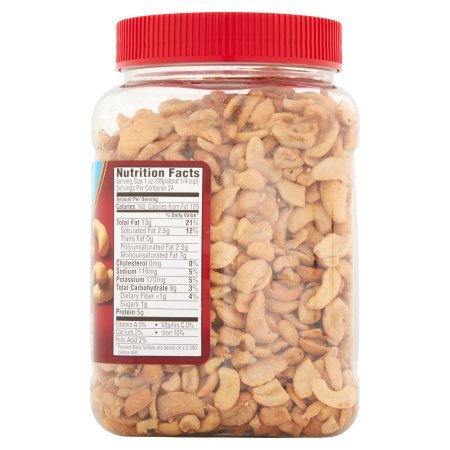 Great Value Roasted & Salted with Sea Salt Cashews Halves & Pieces, 24 oz (1)
