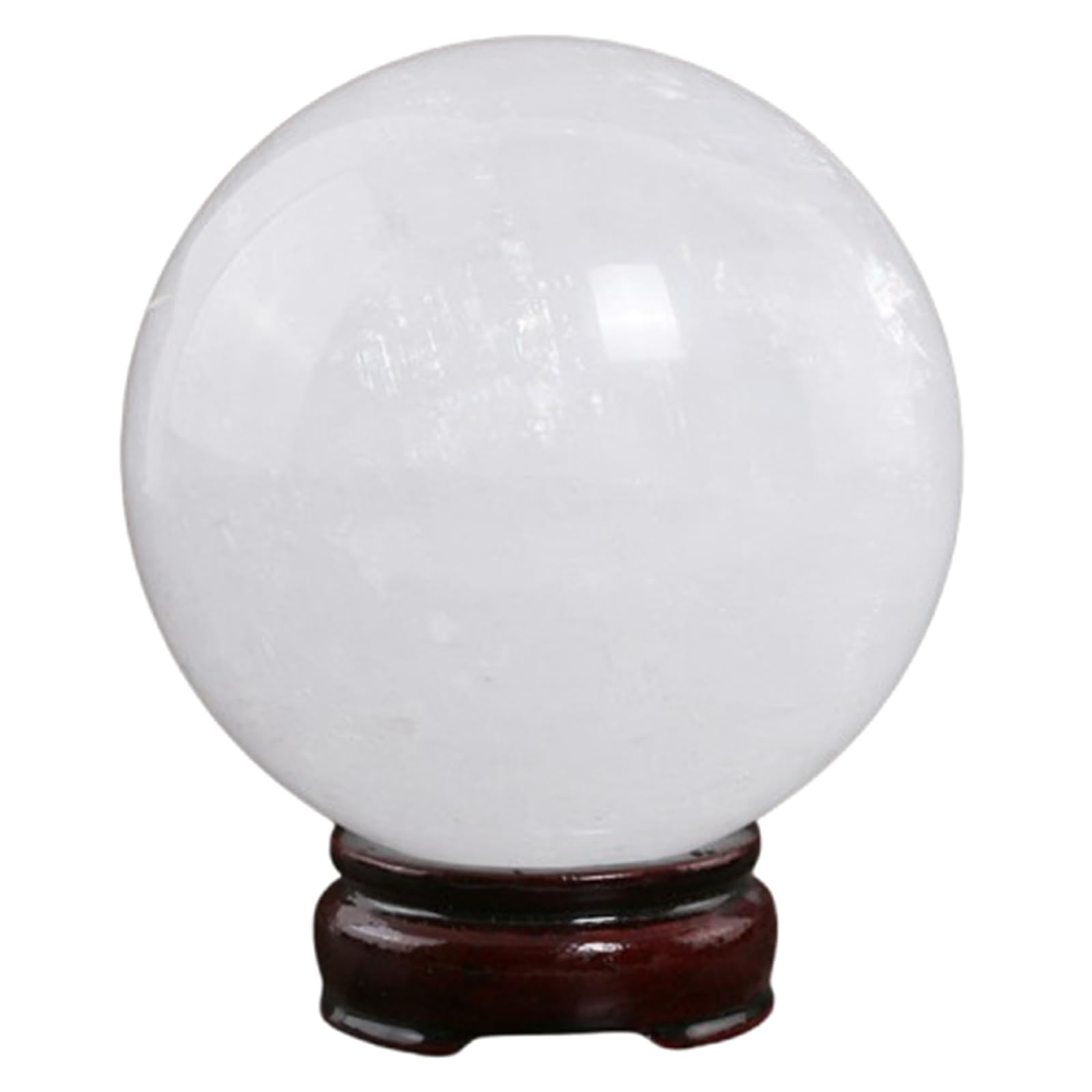 CYVXCPPGI White Calcite Crystal Ball, Quartz Sphere with Stand,White Ice Rock Sphere Sculpture Figurine for Witchcraft, Fengshui, Altar, Divination,Collection,18cm