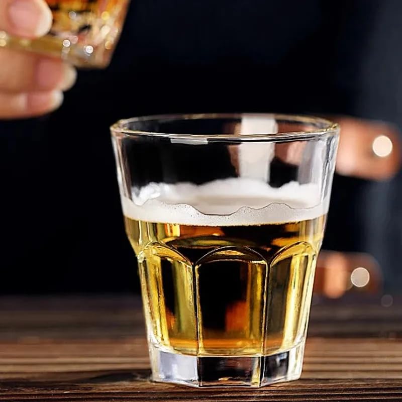 Image of VILON Premium Shot Glasses Set of 6 Heavy Base Vodka & Tequila Shot Crystal Transparent Glass (Tea Shot Glass 50ML)