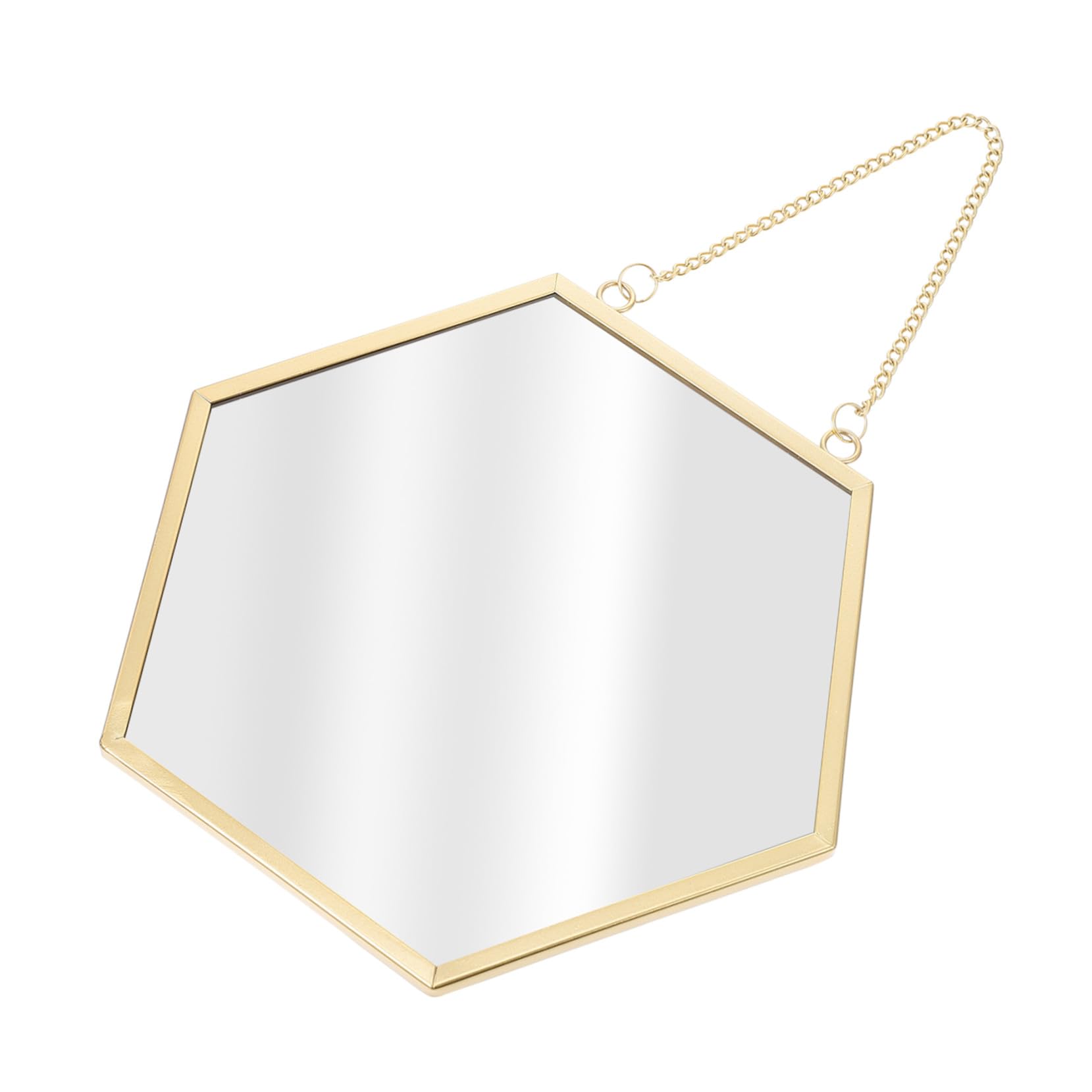 Miroir mural hexagonal suspendu Healifty avec cadre en fer forgé durable et finitions de luxe