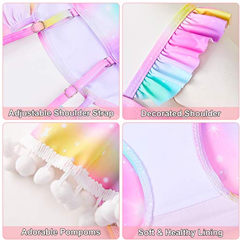 Play Tailor Girls Swimsuit Unicorn Bathing Suit Kids One Piece Swimsuits Cute Swimwear, Colorful, 4-5T #TOP3