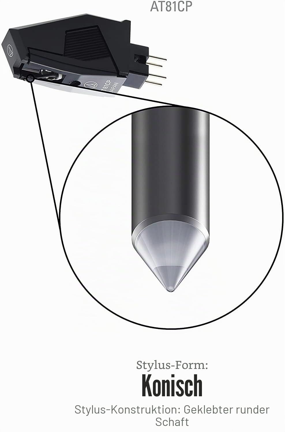 MAG Patrone und Stylus, Nadel für Technics SL 7, SL D21, SL D210, SL D30, SL D4, SL DD2, SL DD20, SL DD33, SL DL1