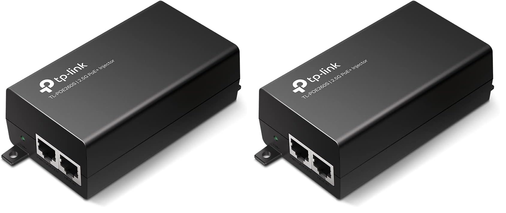 TP-Link POE260S PoE Injektor, 2 × 2,5 Gbps Ports, kompatibel mit IEEE802.3af/at, Gesamtleistung von bis zu 30W, Wandmontage und Desktop Design, Plug-and-Play (Packung mit 2)