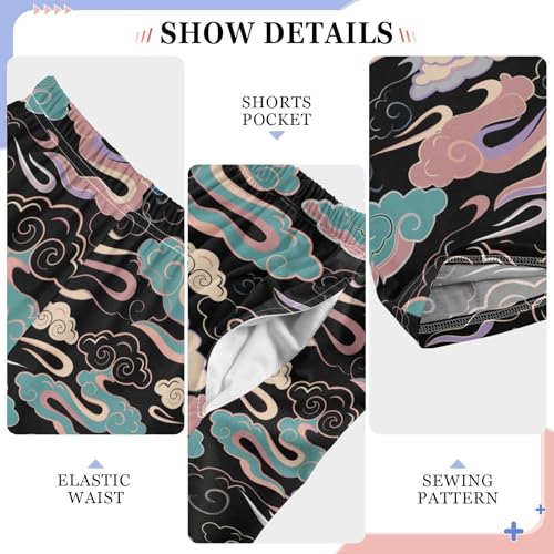 ZZXXB Colorful Clouds Boys Long Pants Soft Trousers Elastic Waist Kids Lounge Bottoms with Pockets S-XL4