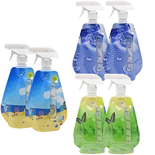 Plastic Empty Spray Bottles for Cleaning Solutions Travel mist Spray Bottle Alcohol Plant Empty Spray Water Bottle Sprayer Leak Proof Technology 17oz Pack of 6