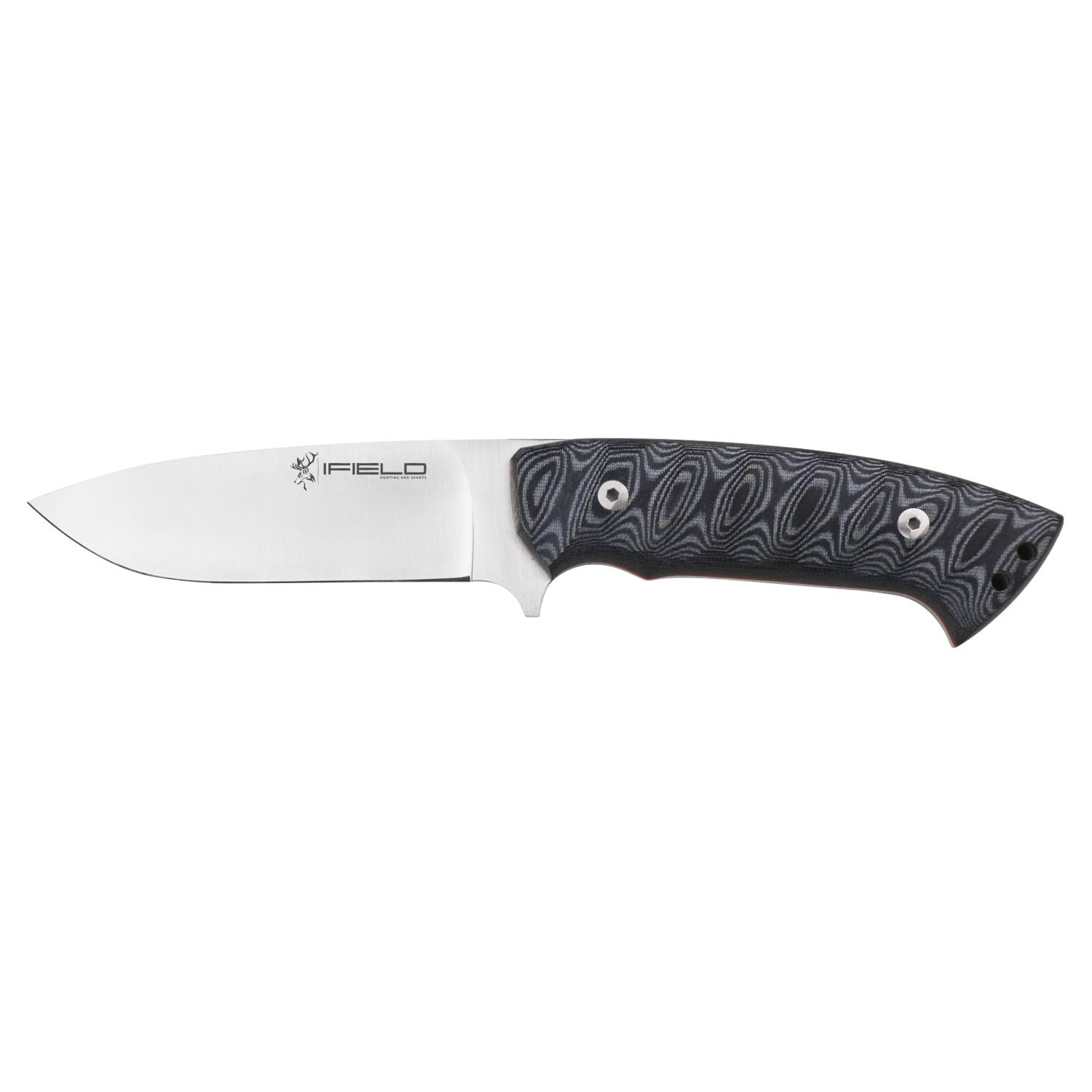 iFIELD EL29115 Multifunzionale escursioni, caccia e sopravvivenza coltello per l'esterno, manico nero Micarta con acciaio inox MOVA-58, fatto in Albacete (Spagna)