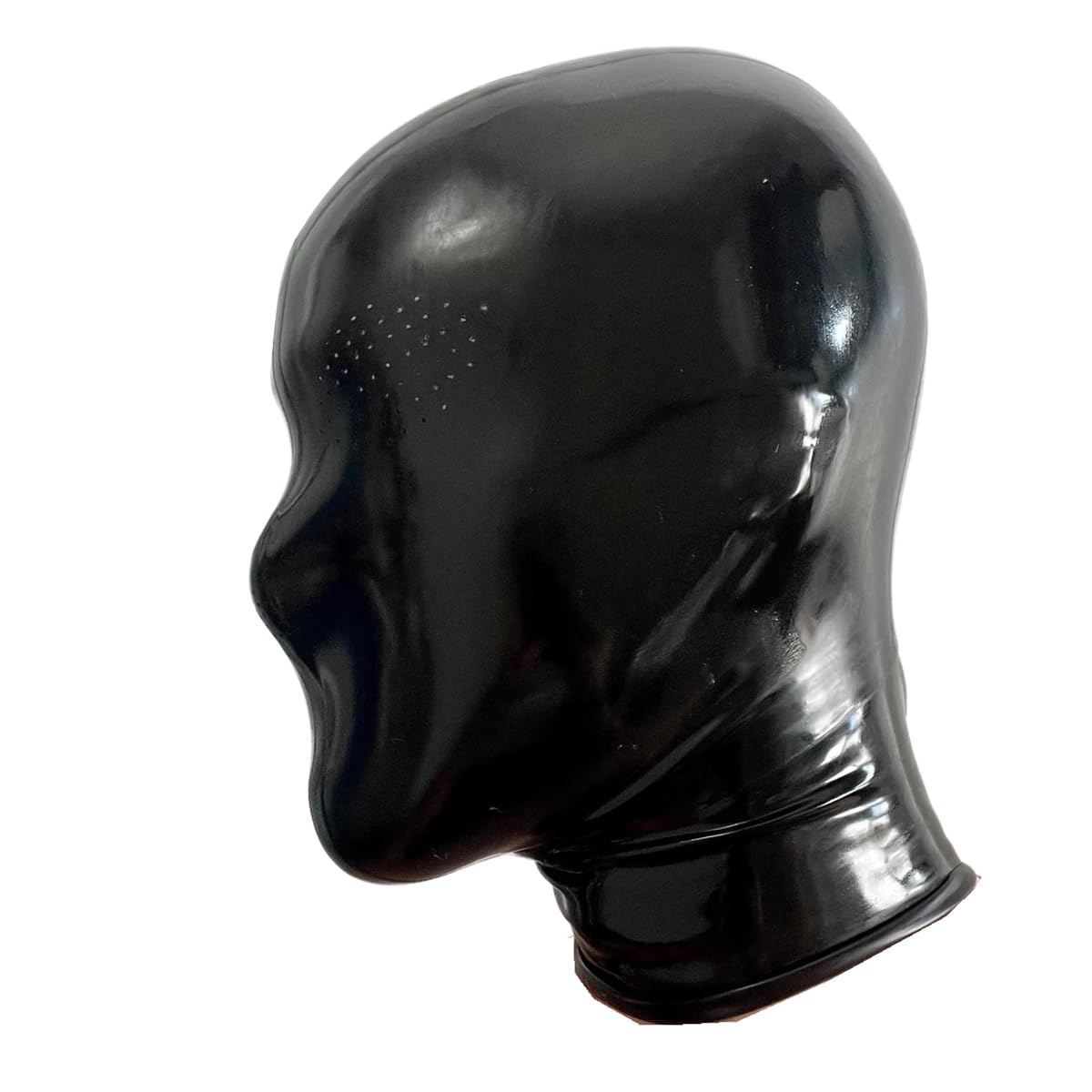 Máscara Capucha Microporosa de Látex Negra,Máscara Goma Transpirable Capucha Toda Cara, Disfraz látex Para Club Halloween