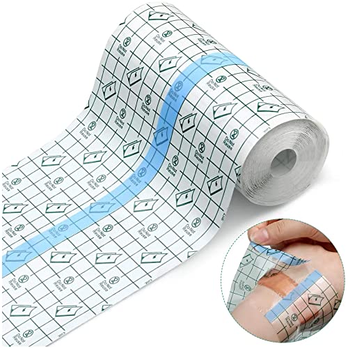 Gliery Vendajes DE Adhesivos ESTRINÁTICOS Transparentes, Cinta aderezadora de Vendaje de Tatuaje de Vendaje Impermeable para Tatuajes de Ducha (6 Pulgadas x 5.47 Yardas)