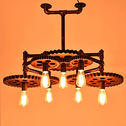 Lustre industriel en fer forgé au design rétro exclusif - 4