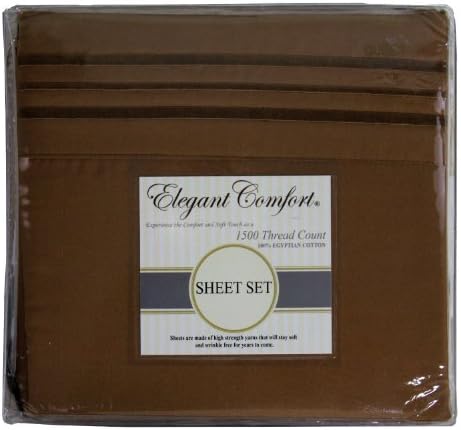 Elegant Comfort 1500 Premier Luxurious 100% Manufacturer Guaranteed Ultra Soft 4 pc Sheet Set, Deep Pocket Up to 16" - Wrinkle Resistant, California King Bronze