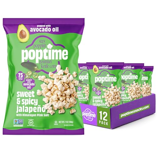 Poptime Sweet & Spicy Jalapeño Himalayan Pink Salt Kettle Popcorn