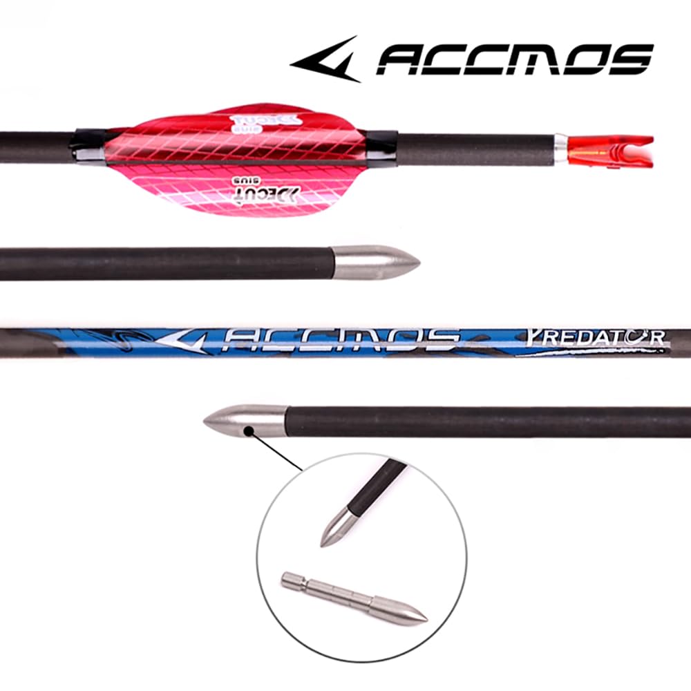 12 pz Caza Práctica Flecha ID 4.2mm Pluma en Espiral Flecha,Eje Flechas de Carbono Puro, para Arco Compuesto Arco Recurvo Tiro con Arco