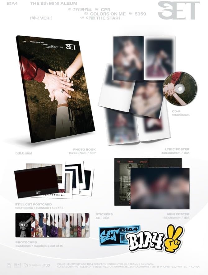 Generisch B1A4-9th mini album CD (zestaw 3 wersji) + dodatkowe karty fotograficzne