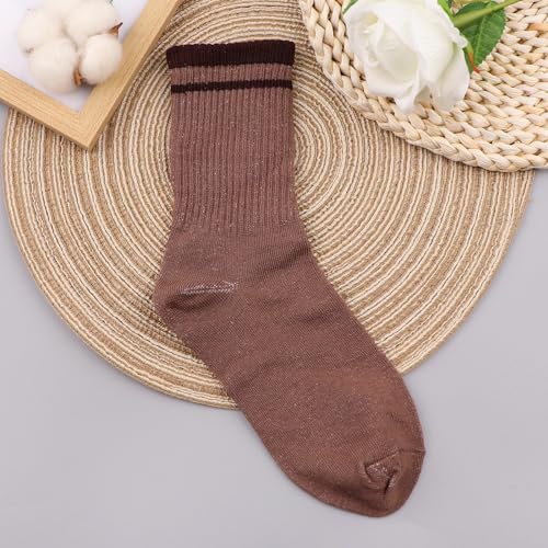 Image of Ankle Socks For Women, Tube Socks Women, Moisture-Wicking Socks,Striped Ankle Socks Women, Vintage Striped Socks, Novelty, Casual, Suitable For School,Work,Exercise(5 Pairs)