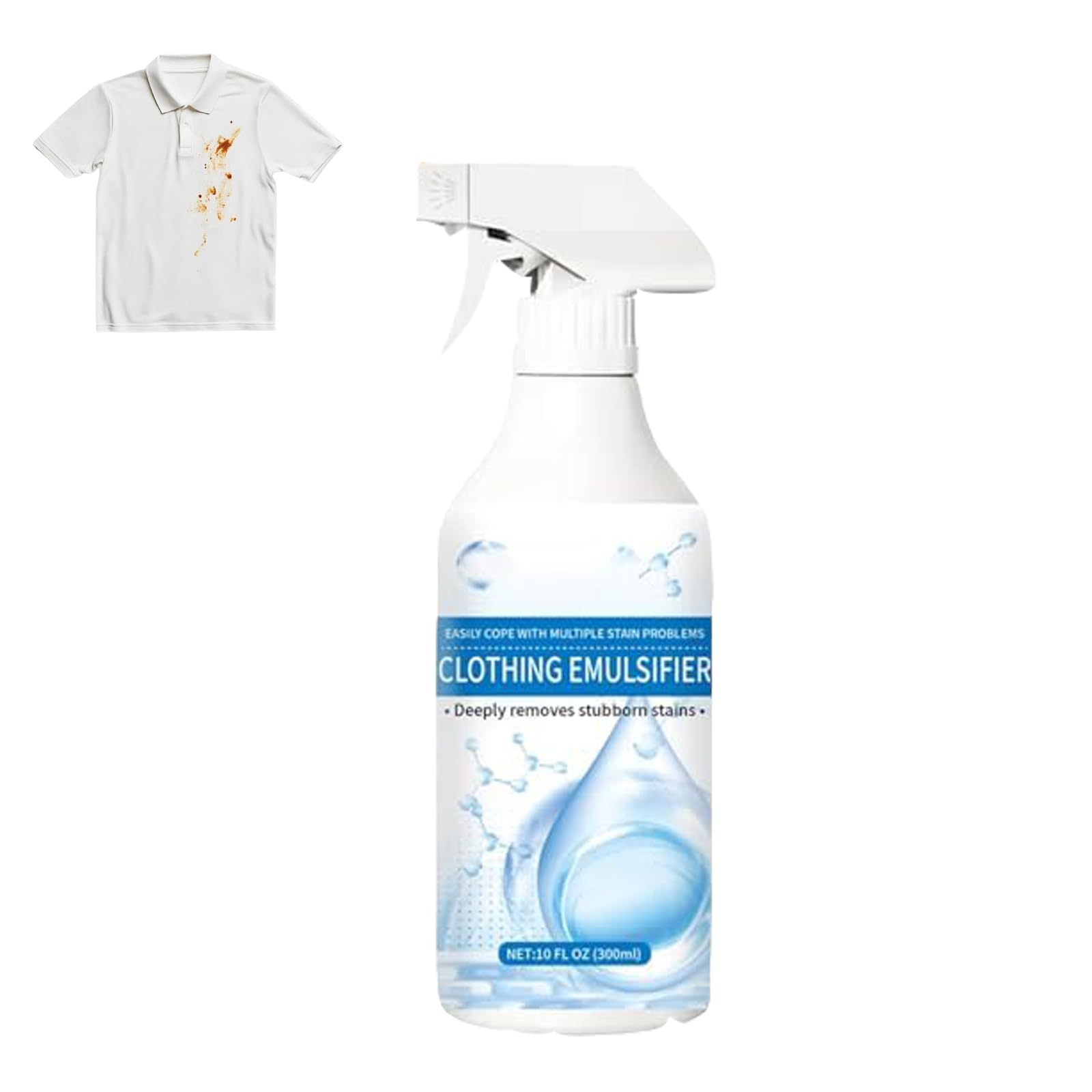 Clothing Emulsifier, Non-ionic Laundry Pre-Treatment, Fly Cloth Cleanse Clothing Emulsifier, Non Ionic EmulsifiersCloth Cleaner, Powerful ClothingEmulsifier Stain Remover (1PC)