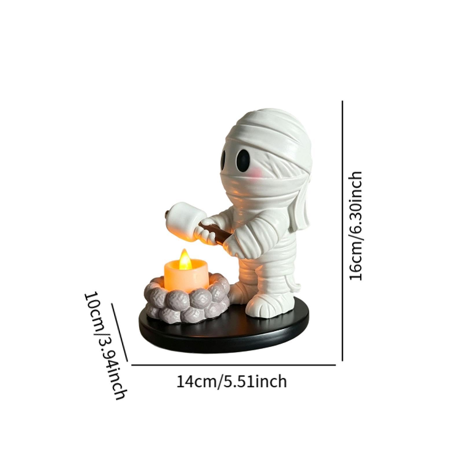 LOVIVER Portavelas de Halloween, pequeño y Bonito Adorno sin Llama, Figura de Resina para Interiores, Ideal como Centro de Mesa para la Oficina o el hogar, Style C