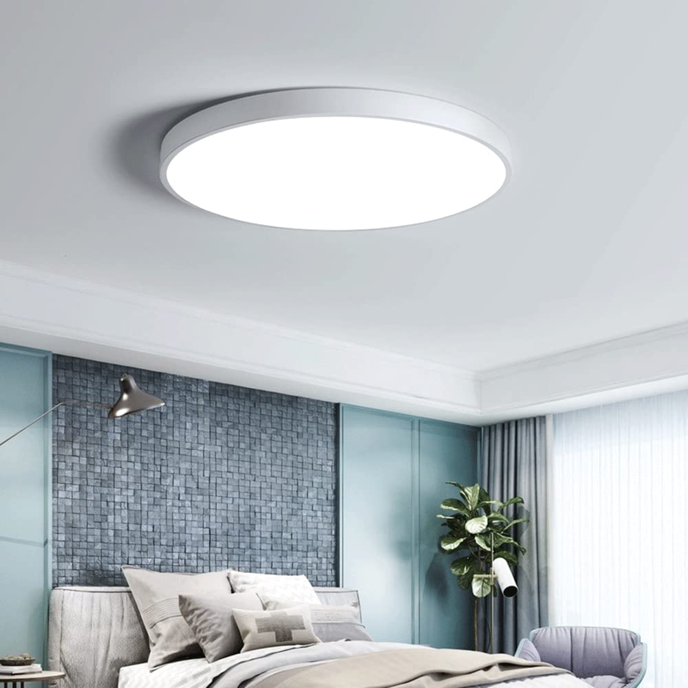Nowoczesna, 3-kolorowa, ściemnialna lampa sufitowa LED 11,8"/15,7"/19,7" Ultracienka lampa sufitowa do sypialni, holu i przedpokoju(Gold,11.8in)