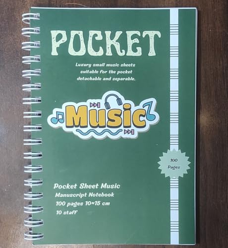 music notebook a6 - Pocket - blank music sheets - Manuscript Notebook 100 Pages- 4×6 inch -Loose-leaf music notebook - Portable Staff Paper for Musicians - Green cover image 3
