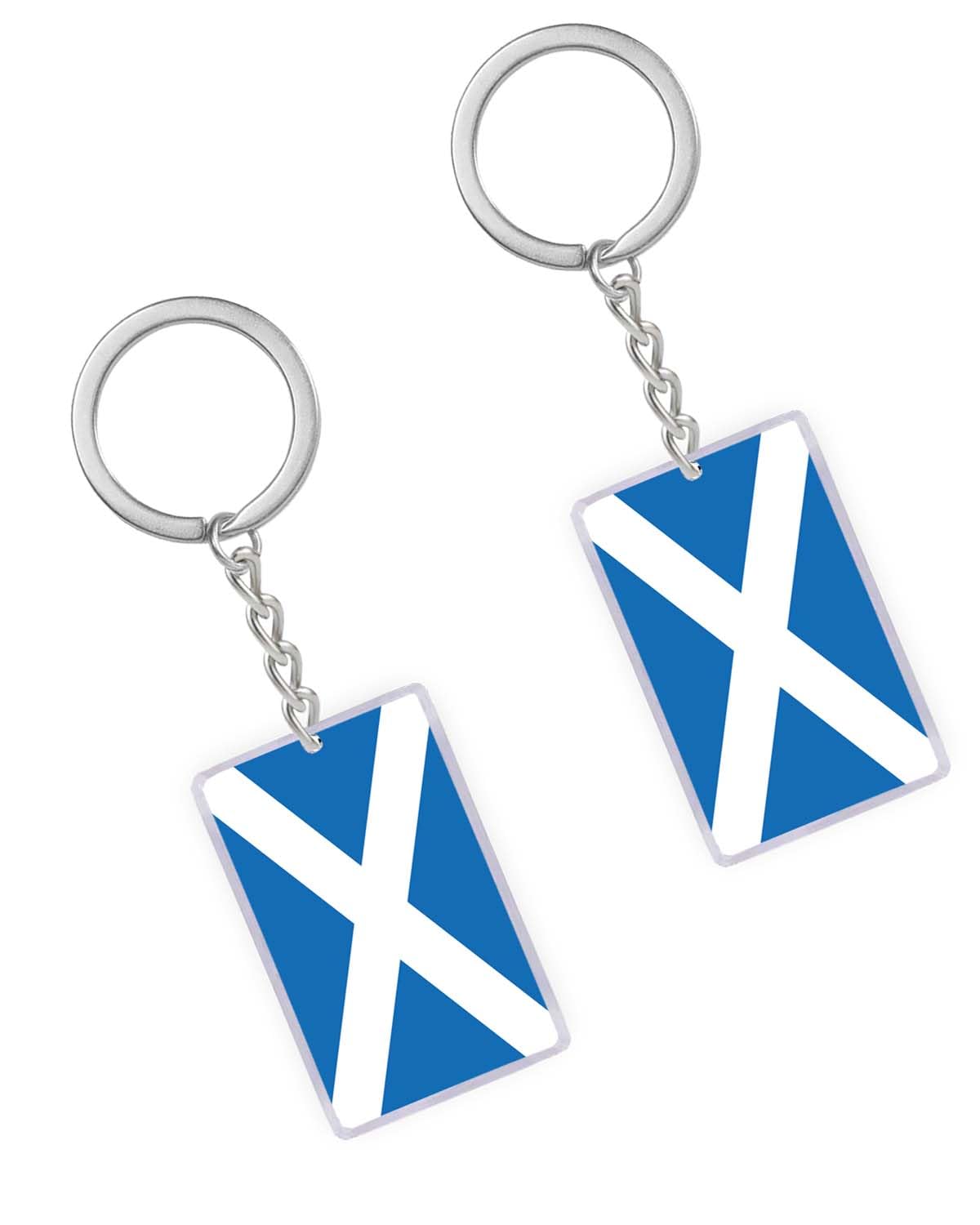 Petite Pine Unisex Scotland 2 Packs Flag Keychains, Acrylic Scottish Keyring Keychain