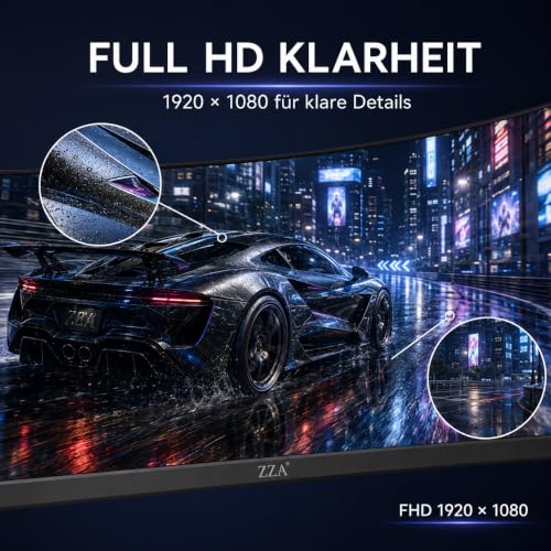 ZZA 32 Zoll 240 Hz Curved Gaming Monitor, Full HD 1080p, 1ms, HDR, FreeSync – Ansicht 5