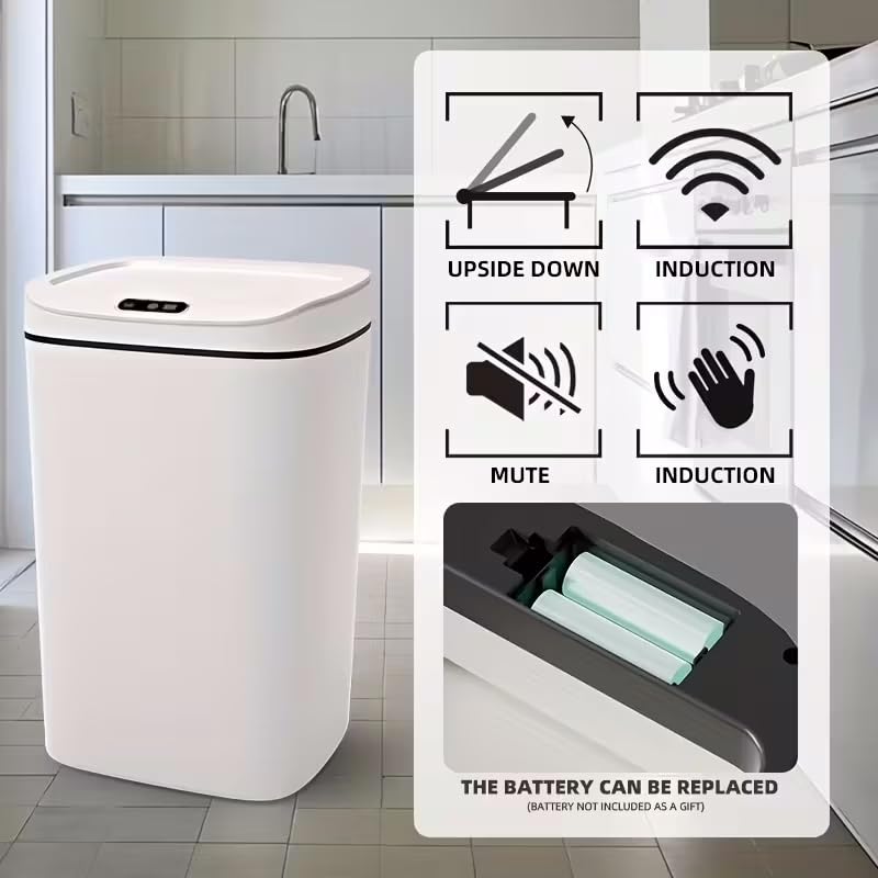 Smart Touchless Trash Can with Motion Sensor, Automatic Lid, Multi-Size Garbage Bin for Home & Office (12 Liters)