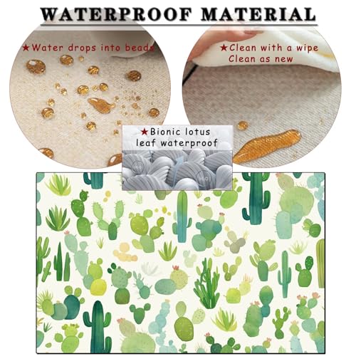 Tapis cactus imperméable 160x230cm lavable pour salle à manger et cuisine