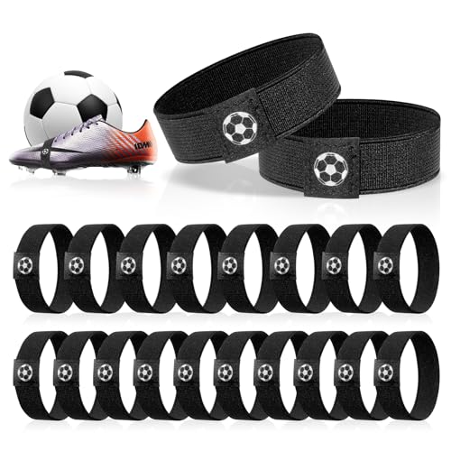 GTNCE 20 Stück Schnürsenkel Fixierband für Fußballschuhe Verstellbares Elastikband gegen Lösende Schleifen Schnürsenkelhalte Anti-Locker Schnürband Halterung für Kinder & Erwachsene
