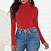Zando Red Bodysuit for Women Long Sleeve Thong for Going Out sexy Body Suit Soft Basic Tee Shirts Festival Halloween Cosplay Gothic Top Red Small