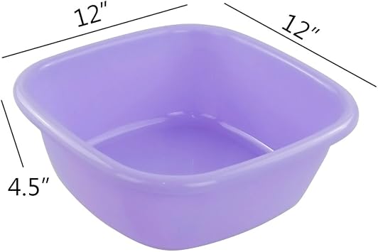 Pekky Plastic Camping Wash Basin, 8 Quart, 3-Pack