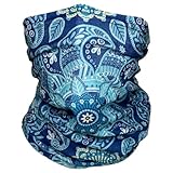 [CUBATTY] フェイスマスク フェイスカバー ネックガード UVカット 薄手 バラクラバ カモフラージュ 迷彩 バンダナ 万能 ヘッドウェア サバイバルゲーム 自転車 サイクリング アウトドア用 (S243-ブルー)