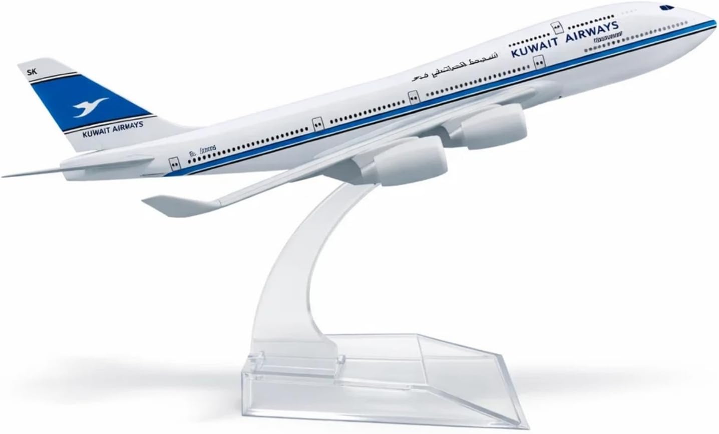 Kuwait Airways B747 1:300 Scale Model | 16cm Metal Die-Cast Airplane with Acrylic Stand | Collectible Jet Plane for Display, Gifts, Office Décor | Collectors, Pilots, Travel Enthusiasts
