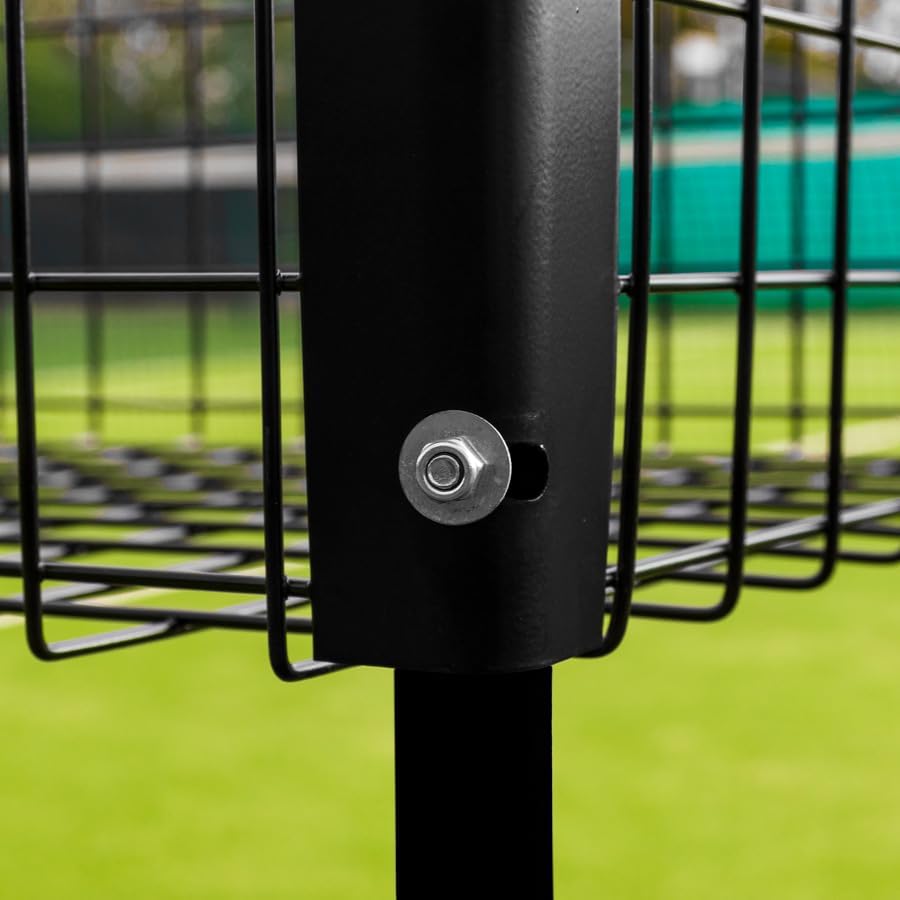 Vermont Teaching Tennis Ball Cart | 325 Ball Capacity - Aluminum Frame with Rolling Wheels & Foam Handle - Portable, Durable Storage Trolley - Coaching Training Equipment