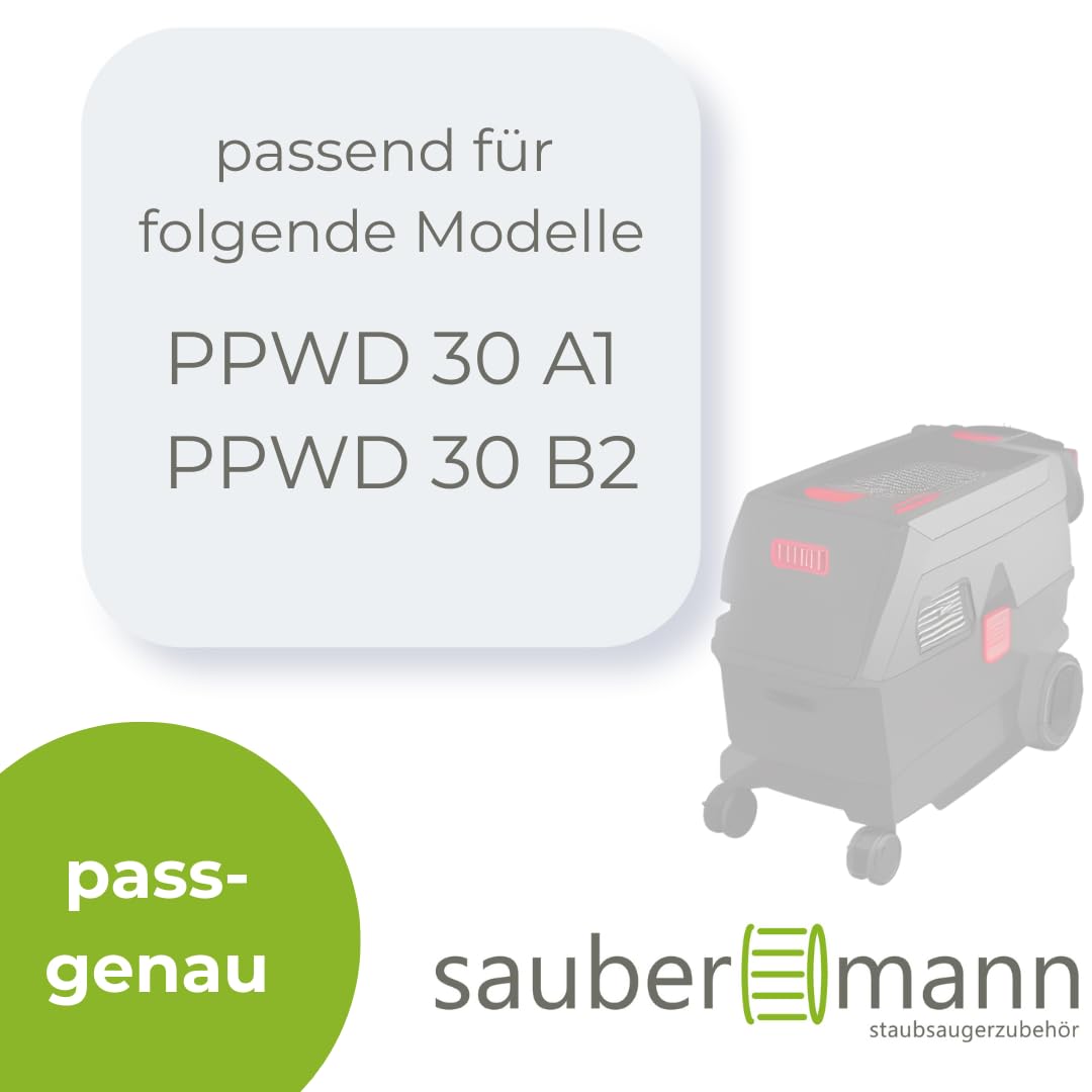 30x Premium Vlies Staubsaugerbeutel geeignet für Parkside - PPWD 30 A1 / PPWD30 B2 - "Made in Germany", 30 Liter Fassungsvermögen, reißfest, mehrlagiges Mikrovlies, passgenau