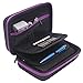 Jun Xuan New 3DS XL and 2DS XL Carrying Case - Fits Wall Charger - 16 Game Card Storage Holders, Hard Shell and Accessories Pocket - Black/ Purple