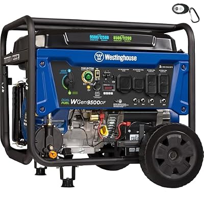 Westinghouse 12500 Watt Dual Fuel Home Backup Portable Generator, Remote Electric Start, Transfer Switch Ready, Gas and Propane Powered