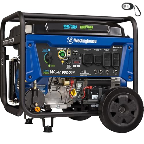 Westinghouse 12500 Watt Dual Fuel Home Backup Portable Generator, Remote Electric Start,…